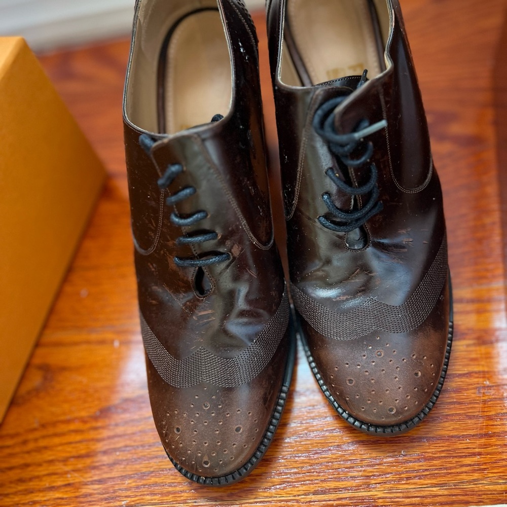 Salvatore Ferragamo Dark Brown Leather Derbys